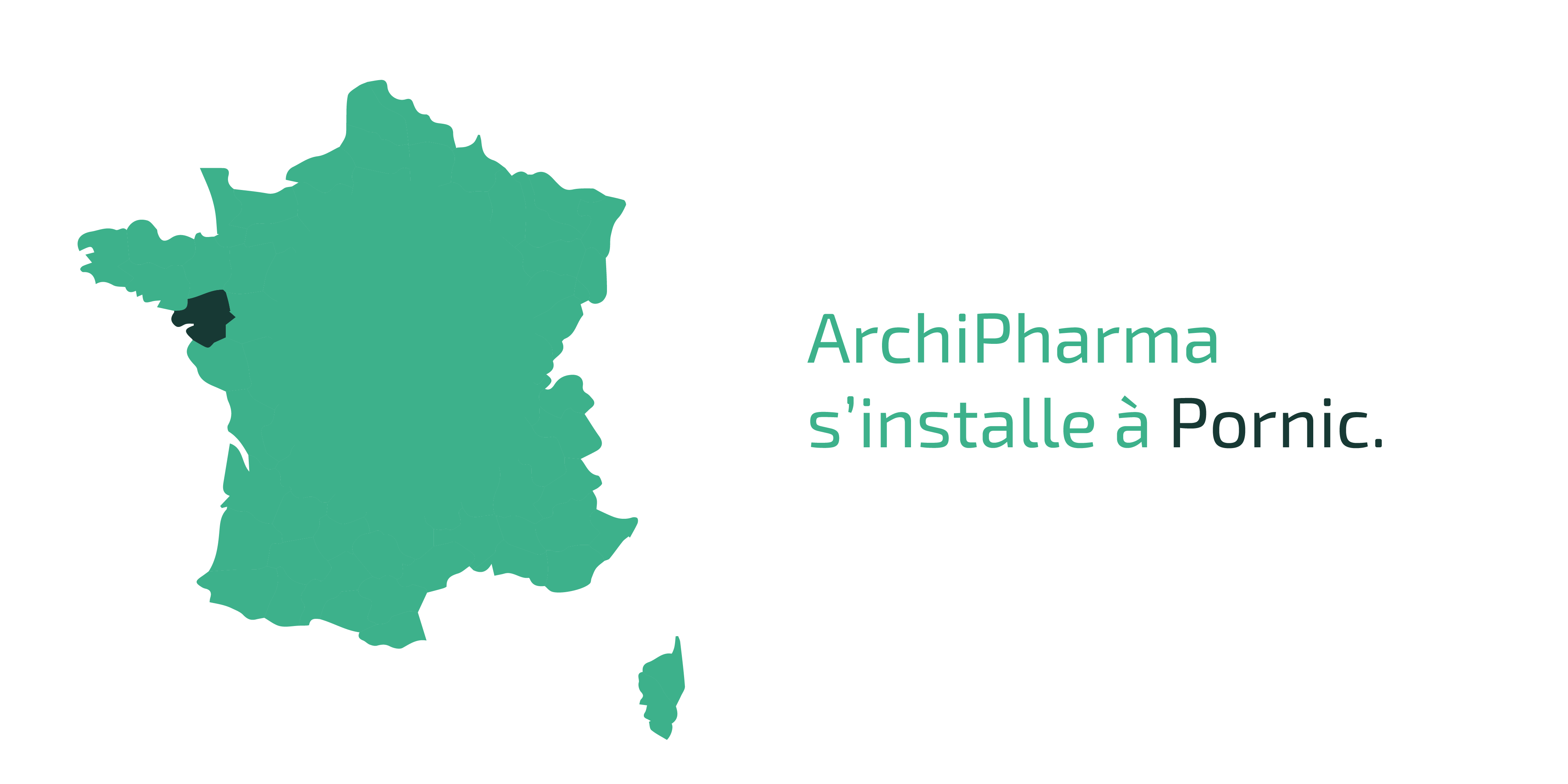 Carte de France localisant ArchiPharma Pornic